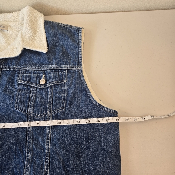 90's Great Northwest Denim Shearling Vest, 2X - Picture 10 of 11